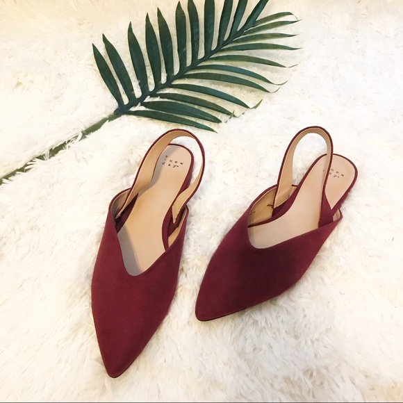 a new day Shoes - 🚌 A New Day | Maroon Sling Back Mule Flats 10
